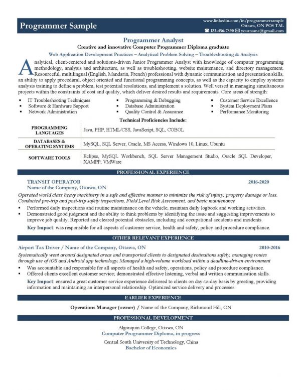 Sample Programmer Analyst Resume Concept   Sample Programmer Analyst After 600x777 