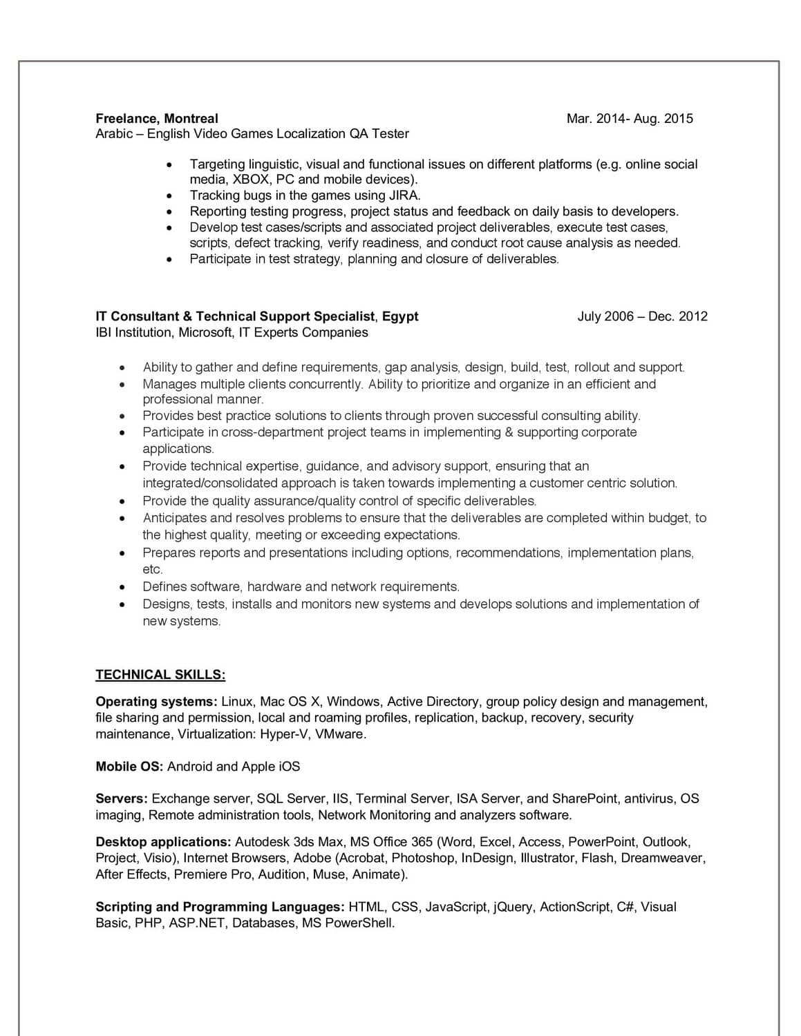 Sample Systems Administrator · Before · Page 2