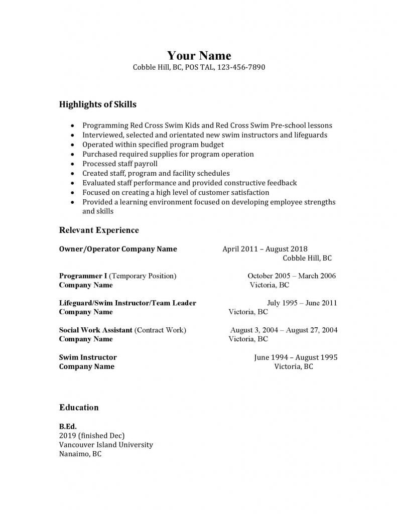 Sample Teacher | Resume Concept